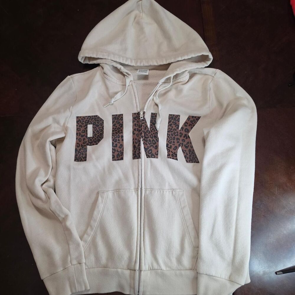Victoria's Secret Pink Tan and Leopard Print Hoodie
